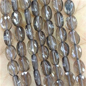 Smoky Quartz Oval Beads Faceted, approx 6x8mm [GB26590]