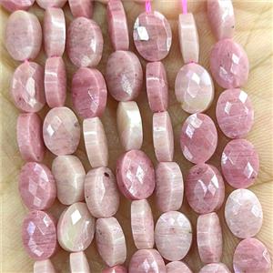 Natural Pink Wood Lace Jasper Oval Beads Faceted, approx 6x8mm [GB26596]