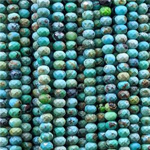 Natural Chinese Hubei Turquoise Beads Faceted Rondelle, approx 3x4mm [GB26604]