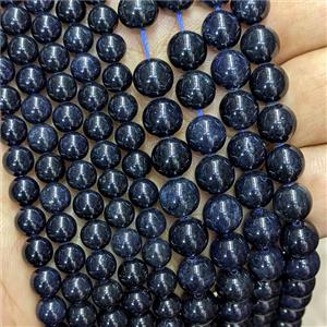 Natural Sapphire Beads Darkblue Smooth Round, approx 8mm [GB26606-8MM]