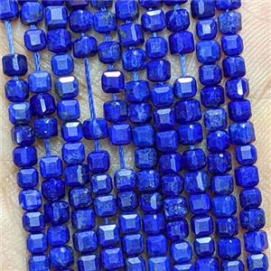 Natural Blue Lapis Lazuli Beads Faceted Cube, approx 3mm [GB26608]