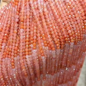 Natural Red Carnelian Agate Tiny Beads Faceted Round, approx 3mm [GB26611-3MM]