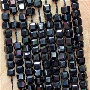 Natural Black Spinel Cube Beads Faceted, approx 3mm [GB26616]
