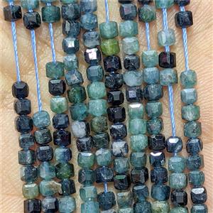 Natural Blue Tourmaline Cube Beads Faceted, approx 3mm [GB26627]