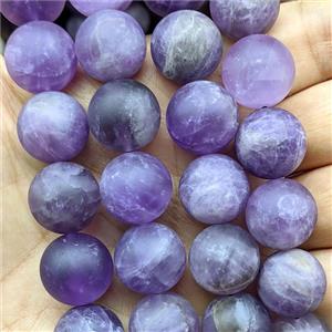 Natural Purple Amethyst Beads Matte Round, approx 16mm [GB26637]