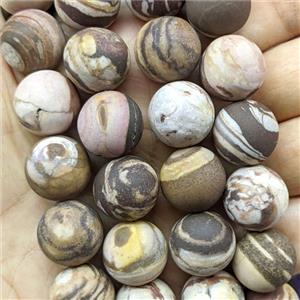 Natural Australian Zebra Jasper Beads Coffee Matte Round, approx 16mm [GB26638]