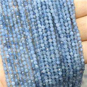 Natural Blue Aquamarine Beads Tiny Faceted Round, approx 3mm [GB26658]