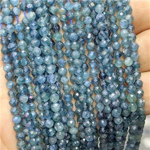 Natural Blue Kyanite Beads Faceted Round, approx 4mm [GB26665]