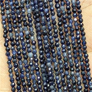 Natural Darkblue Sapphire Beads Faceted Round, approx 2mm [GB26667]