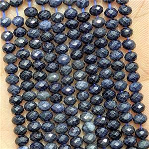 Natural Darkblue Sapphire Rondelle Beads Faceted, approx 3x4mm [GB26669]