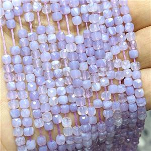 Natural Lavender Opal Cube Beads Faceted, approx 4mm [GB26673]