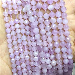 Natural Lavender Kunzite Beads Tiny Faceted Round, approx 5mm [GB26680-5MM]