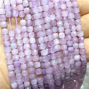 Natural Lavender Kunzite Beads Faceted Cube, approx 5mm [GB26681]