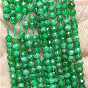 Natural Tsavorite Garnet Beads Green Tiny Faceted Round, approx 3mm [GB26683]