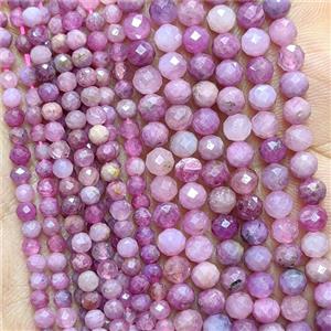 Natural Ruby Tiny Beads Pink Faceted Round, approx 3mm [GB26684-3MM]