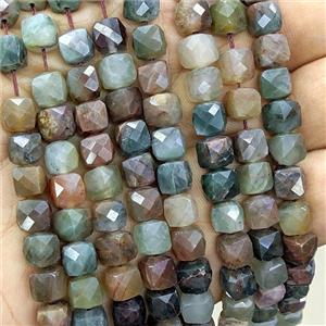 Chinese Tourmaline Beads Faceted Cube, approx 6-8mm [GB26690]