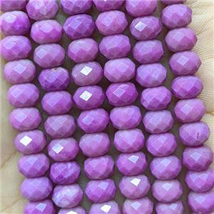Lavender Jade Beads Faceted Rondelle Dye, approx 5x8mm [GB26695]