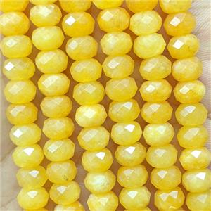 Golden Jade Beads Faceted Rondelle Dye, approx 5x8mm [GB26696]