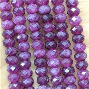 Fuchsia Jade Beads Faceted Rondelle Dye, approx 5x8mm [GB26697]