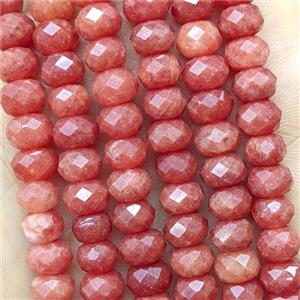 Orange Jade Beads Faceted Rondelle Dye, approx 5x8mm [GB26699]