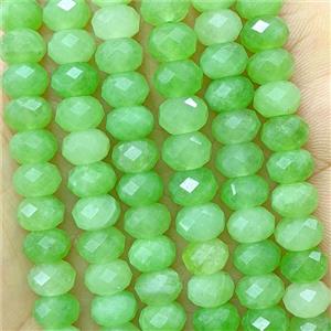 Green Jade Beads Faceted Rondelle Dye, approx 5x8mm [GB26705]