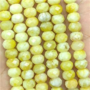 Yellow Jade Beads Faceted Rondelle Dye, approx 5x8mm [GB26707]
