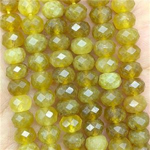 Yellow Jade Beads Faceted Rondelle Dye, approx 5x8mm [GB26709]