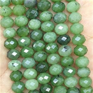 Green Jade Beads Faceted Rondelle Dye, approx 5x8mm [GB26710]