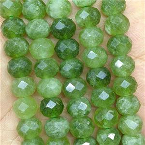 Green Jade Beads Faceted Rondelle Dye, approx 6x10mm [GB26713]