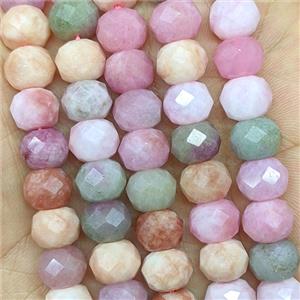 Jade Beads Faceted Rondelle Dye Multicolor, approx 6x10mm [GB26714]