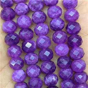 Purple Jade Beads Faceted Rondelle Dye, approx 6x10mm [GB26715]