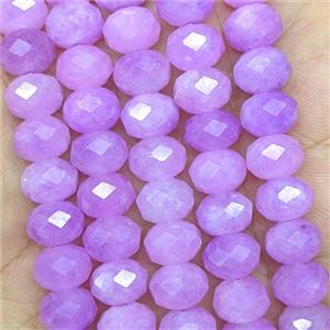 Lavender Jade Beads Faceted Rondelle Dye, approx 6x10mm [GB26716]