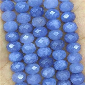 Blue Jade Beads Faceted Rondelle Dye, approx 6x10mm [GB26717]
