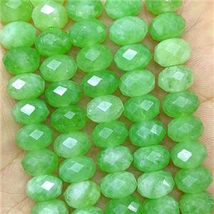 Green Jade Beads Faceted Rondelle Dye, approx 6x10mm [GB26718]