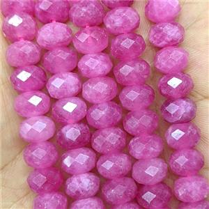 Pink Jade Beads Faceted Rondelle Dye, approx 6x10mm [GB26721]