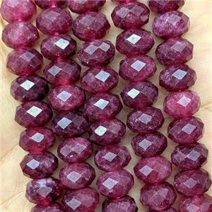 Red Jade Beads Faceted Rondelle Dye, approx 6x10mm [GB26724]