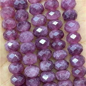 Fuchsia Jade Beads Faceted Rondelle Dye, approx 6x10mm [GB26725]