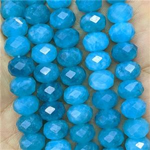 Blue Jade Beads Faceted Rondelle Dye, approx 6x10mm [GB26727]