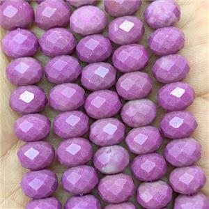 Lavender Jade Beads Faceted Rondelle Dye, approx 6x10mm [GB26728]