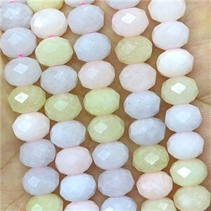 Jade Beads Faceted Rondelle Dye Multicolor, approx 6x10mm [GB26729]