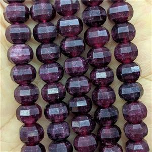 DarkRed Jade Pumpkin Beads Faceted Dye, approx 7x10mm [GB26739]