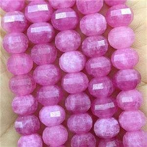 Pink Jade Pumpkin Beads Faceted Dye, approx 7x10mm [GB26740]