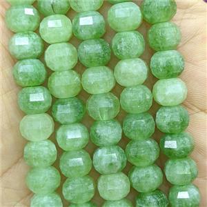 Green Jade Pumpkin Beads Faceted Dye, approx 7x10mm [GB26743]