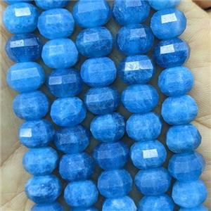 Blue Jade Pumpkin Beads Faceted Dye, approx 7x10mm [GB26748]