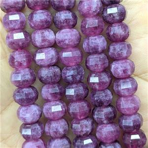 Fuchsia Jade Pumpkin Beads Faceted Dye, approx 7x10mm [GB26750]
