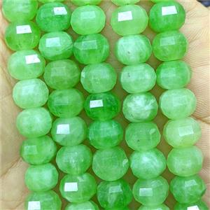 Green Jade Pumpkin Beads Faceted Dye, approx 7x10mm [GB26751]