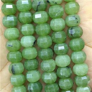 Green Jade Pumpkin Beads Faceted Dye, approx 7x10mm [GB26752]