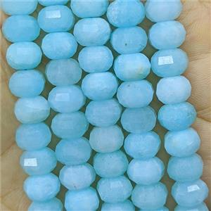 Blue Jade Pumpkin Beads Faceted Dye, approx 7x10mm [GB26753]