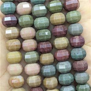Jade Pumpkin Beads Faceted Dye Multicolor, approx 7x10mm [GB26757]