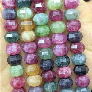Jade Pumpkin Beads Faceted Dye Multicolor, approx 7x10mm [GB26759]